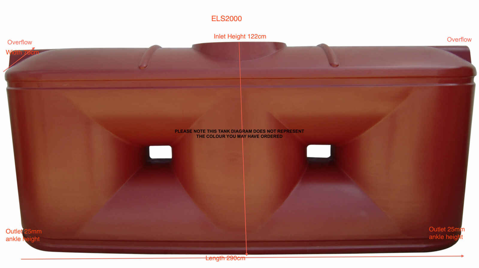 2000 Litre Tank slimline water tank 760mm wide